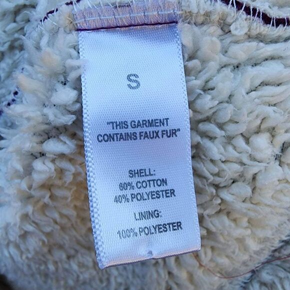 Sound & Matter Women's Purple Shearling Lined Moto Style Jacket Size Small - Picture 4 of 5